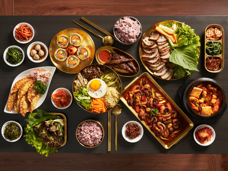 Family style Korean dinner